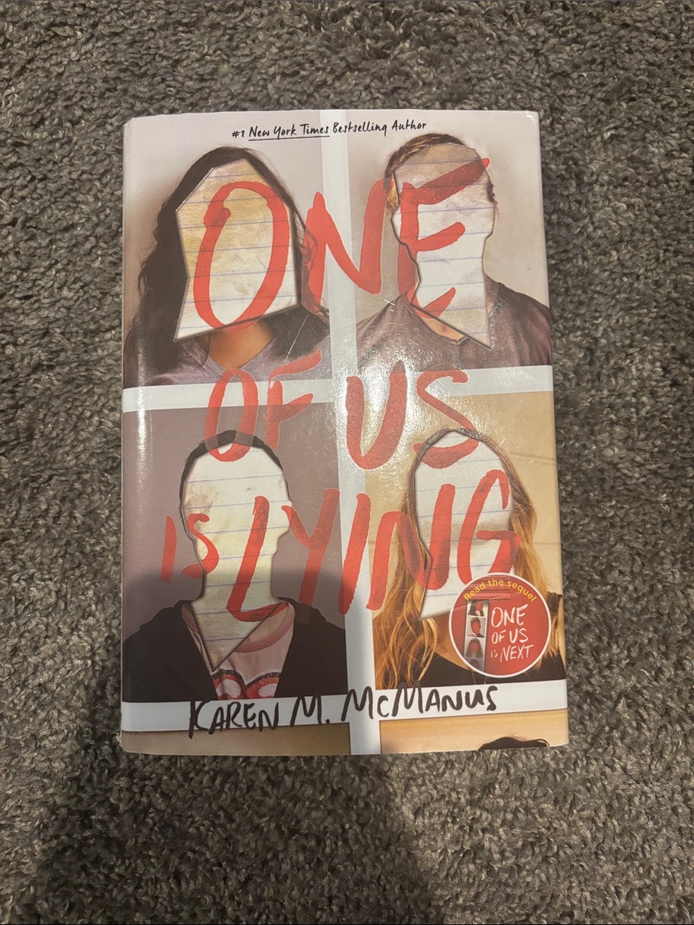 One of Us Is Lying by Karen M. McManus - hardback Book (White/Red Cover)